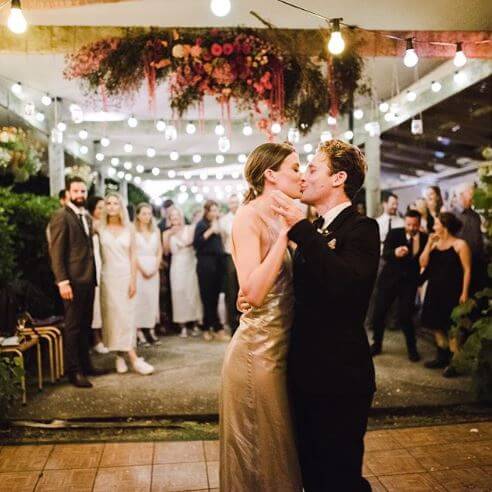 Sarah Wilson with her husband.